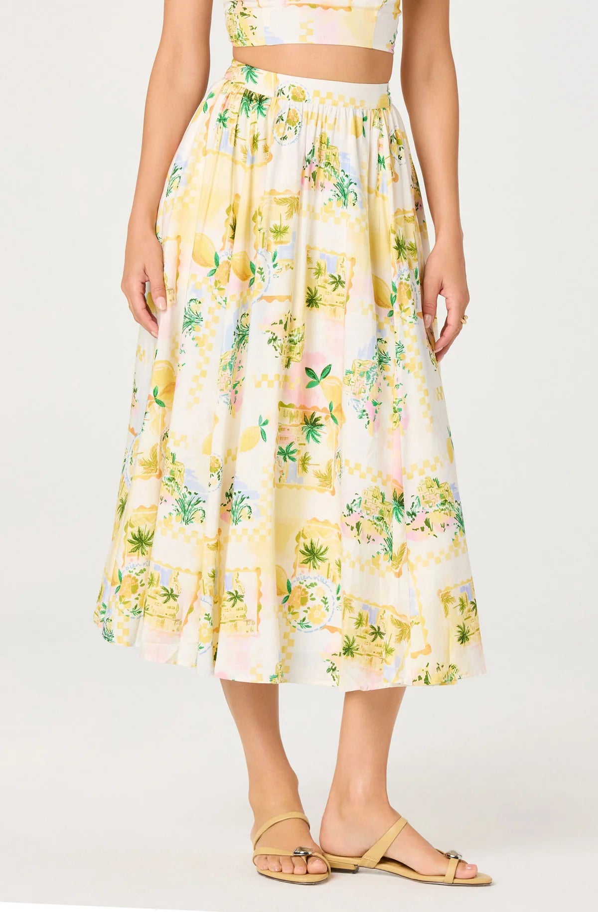 ASTR Kaleigh skirt in lemon paradise