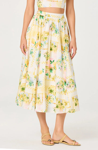ASTR Kaleigh skirt in lemon paradise