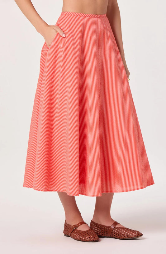 ASTR the Label Myria Skirt in red stripe