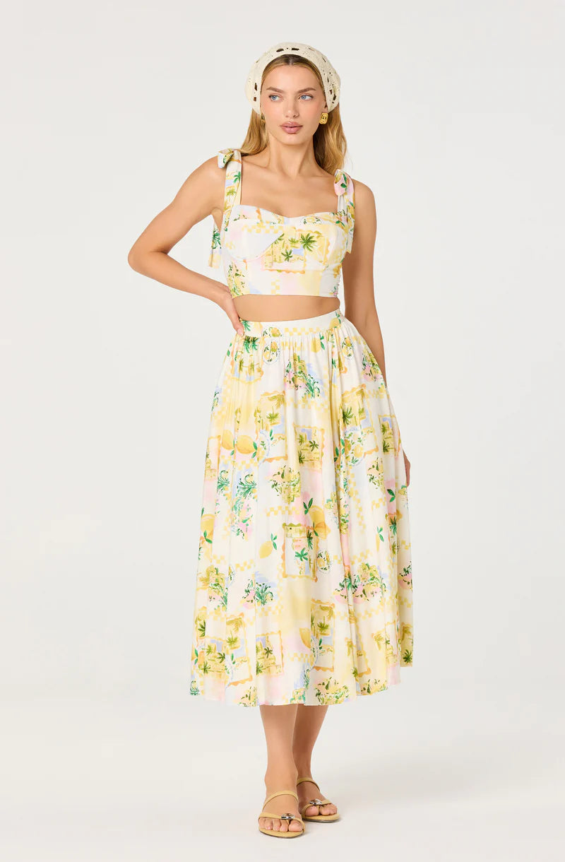 ASTR Kaleigh skirt in lemon paradise
