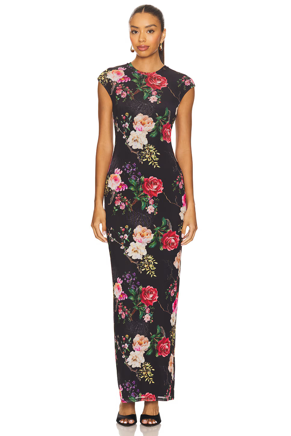 AFRM Cody Dress in Noir Summer Rose