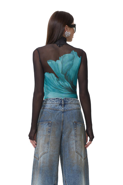 AFRM Zadie top in teal flower