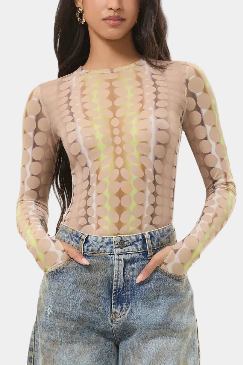 AFRM Kaylee top in tonal dot