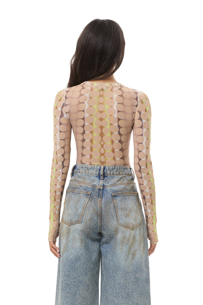 AFRM Kaylee top in tonal dot