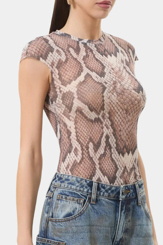 AFRM Nina top in natural snake