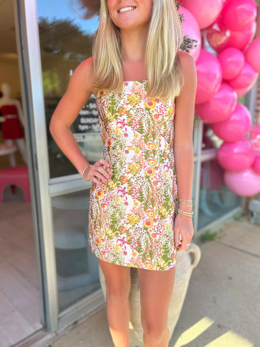 Virgie jacquard floral mini dress