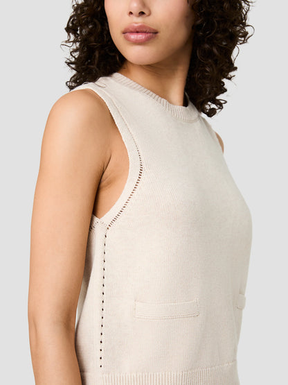 French Connection Mozart Sleeveless pointelle top