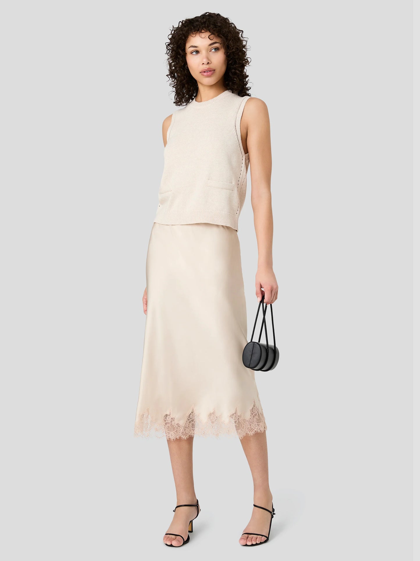 French Connection Mozart Sleeveless pointelle top