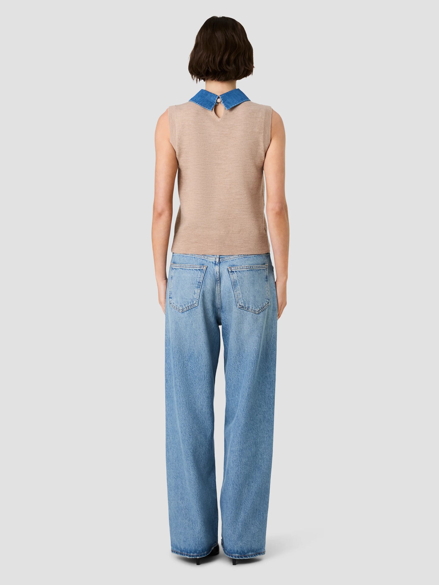 French Connection collared knit top