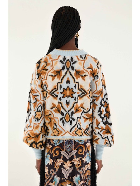Farm Rio Winter Tapestry sweater
