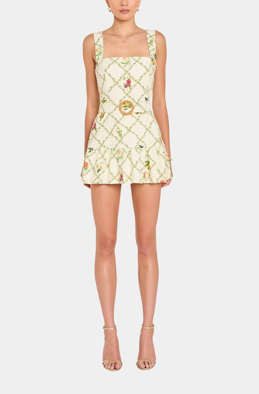 Amanda Uprichard Lena romper in trellis print