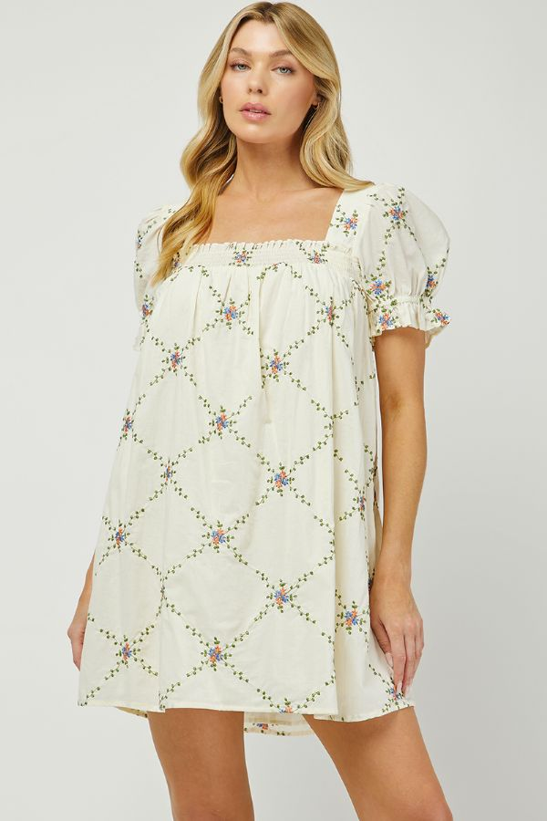 Needii Embroidered Mini Dress