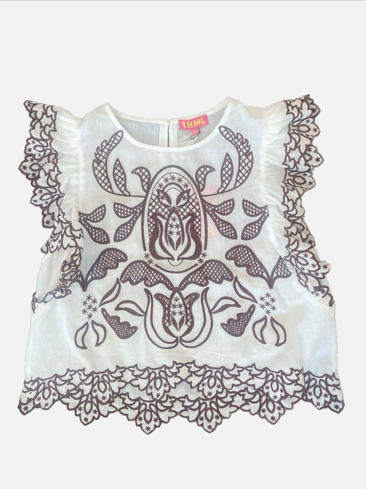Collier embroidered top