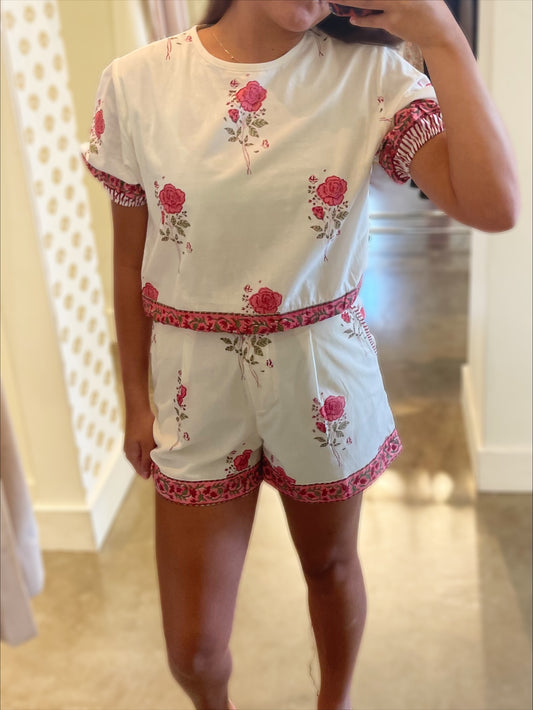 Nibi Mtk Adeline Puff sleeve top in rosewater