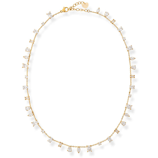 Bracha Hudson multi shape tennis necklace in Crystal