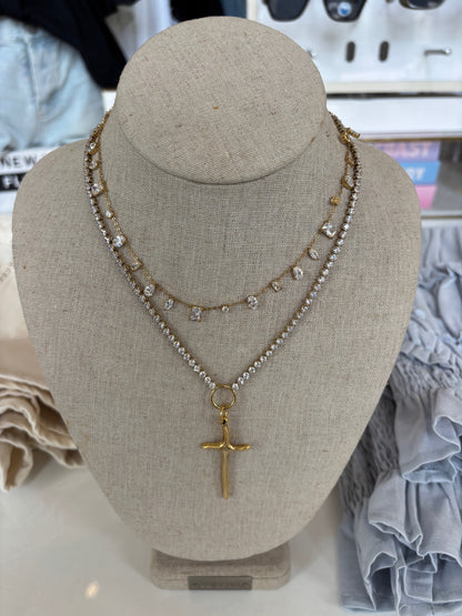 Bracha Passion Cross tennis necklace