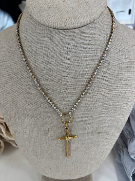 Bracha Passion Cross tennis necklace