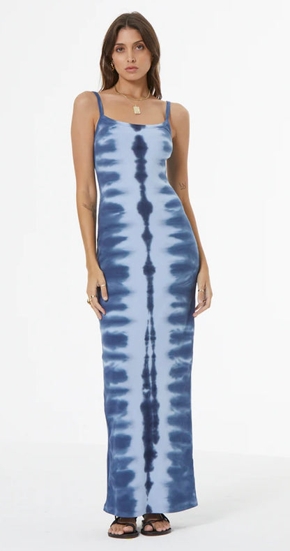 YFB Tonya Maxi dress Aviator Blue Pillar Wash