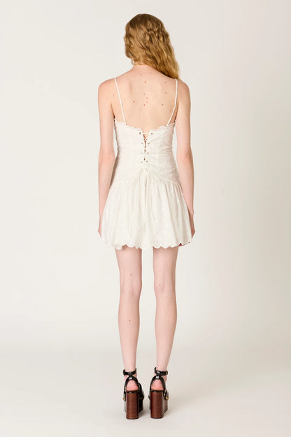 Nia Elvira Dress in white dot