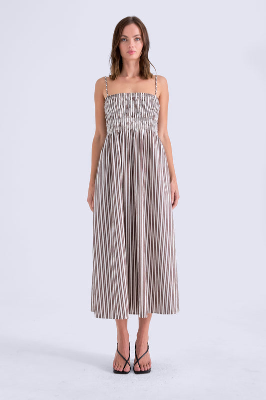 Pistola Bianca dress in java stripe