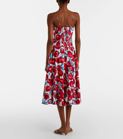 Farm Rio Cherry blossom sleeveless midi