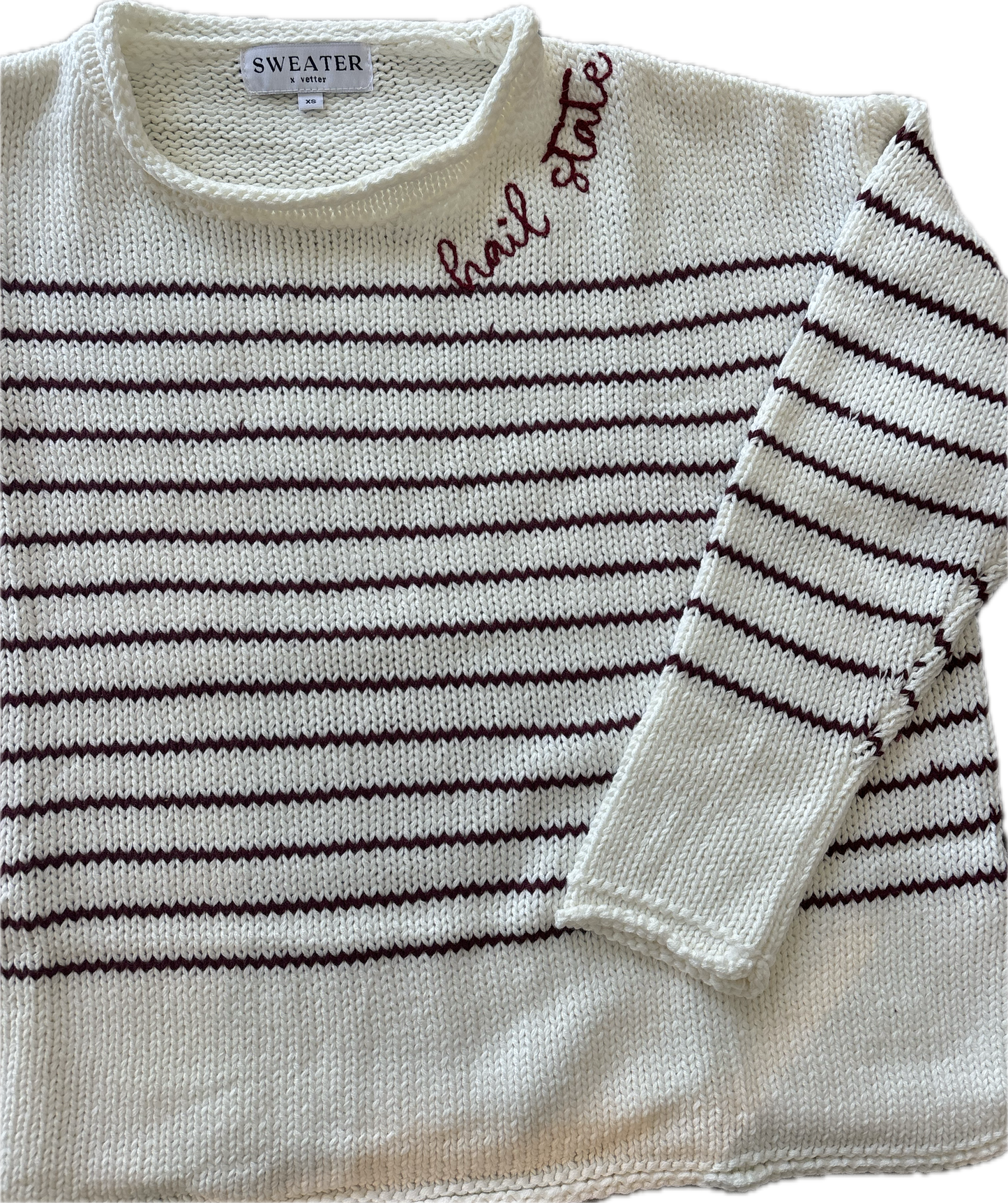 SweaterxVetter Hail State striped sweater