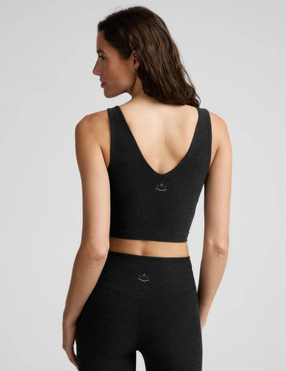 Spacedye Good Day cropped tank in darkest night