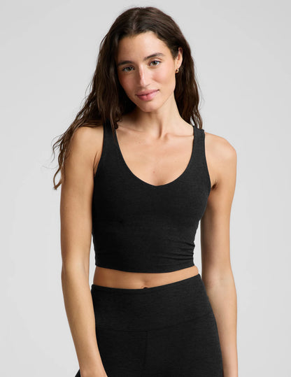 Spacedye Good Day cropped tank in darkest night