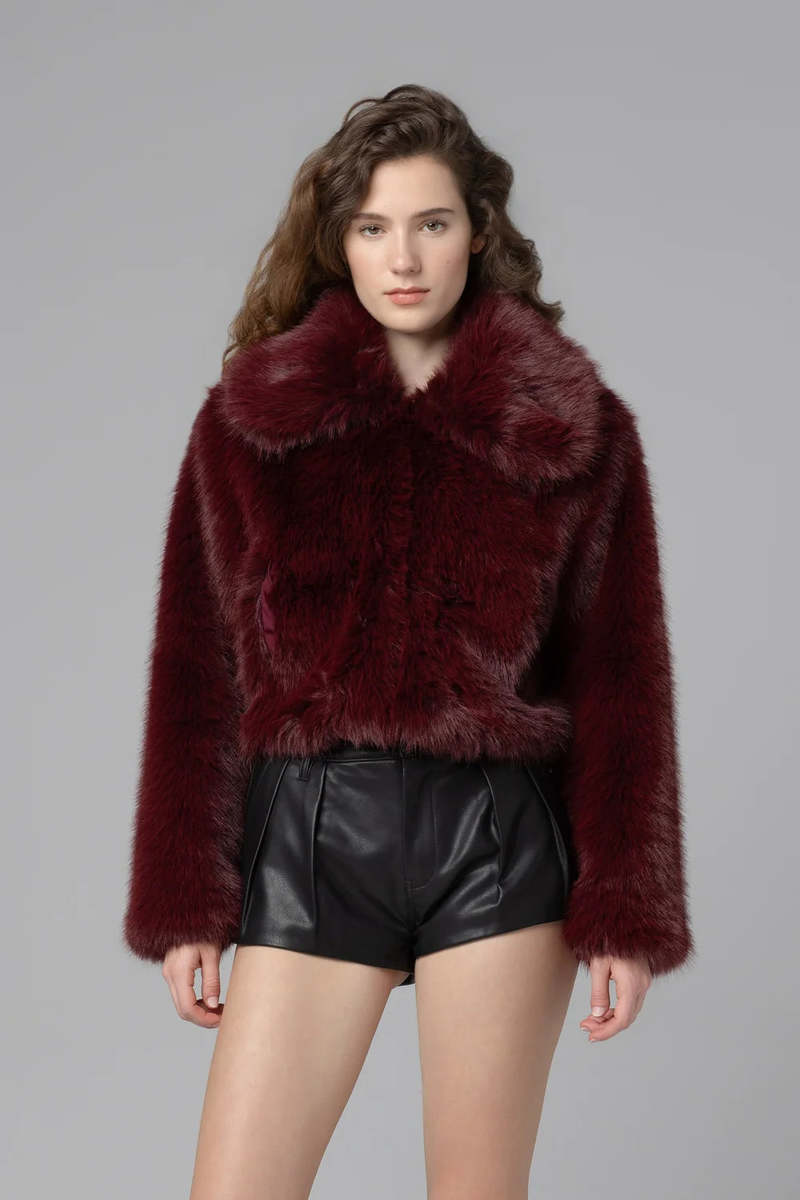 Wine Tasting faux fur coat