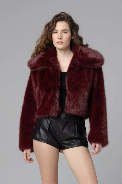 Wine Tasting faux fur coat