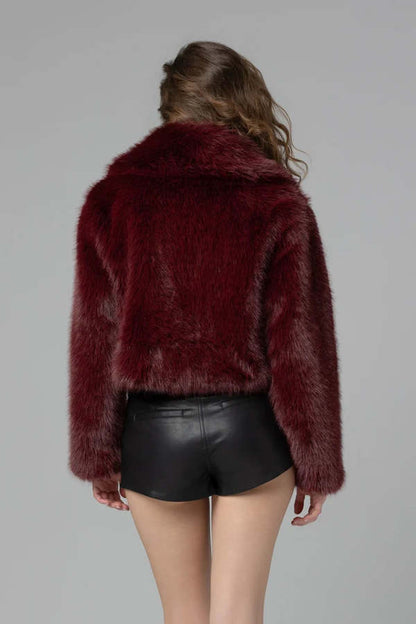 Wine Tasting faux fur coat