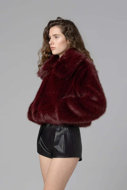 Wine Tasting faux fur coat