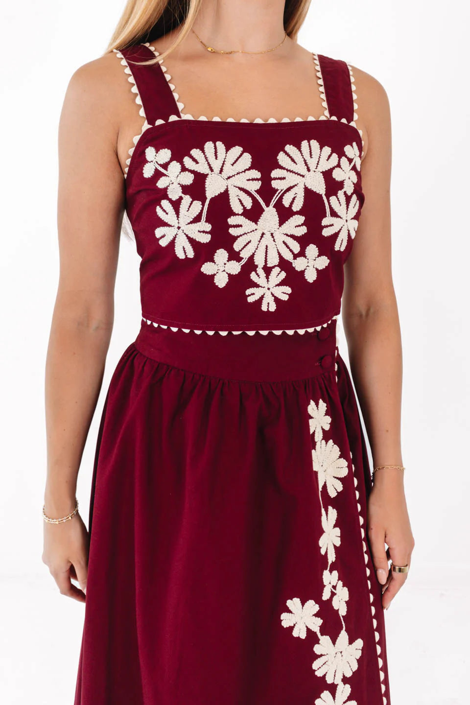 Avery embroidered skirt set