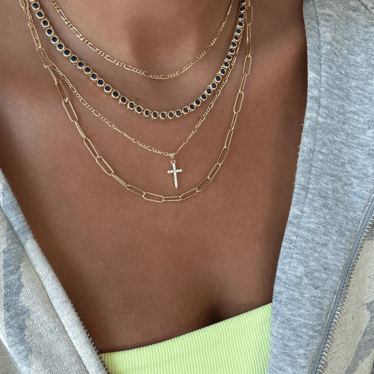Bracha Believe mini cross necklace