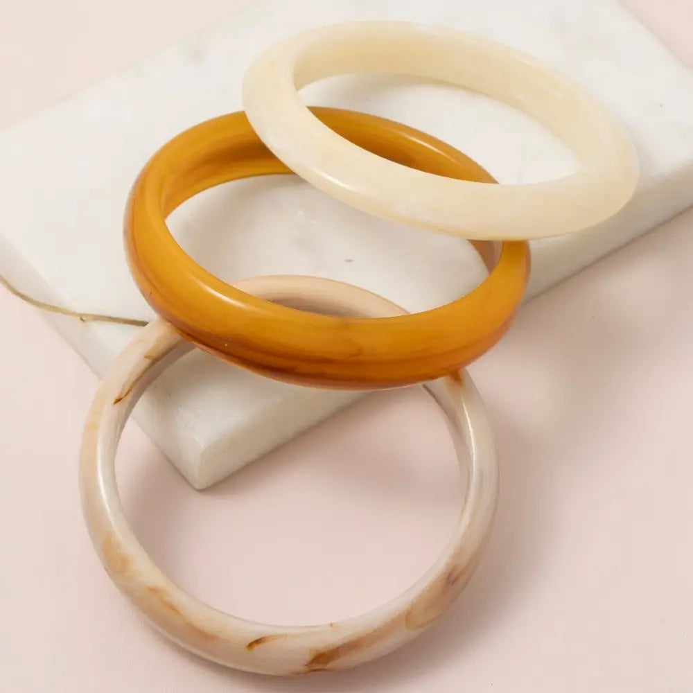 Marble resin bangle set of 3
