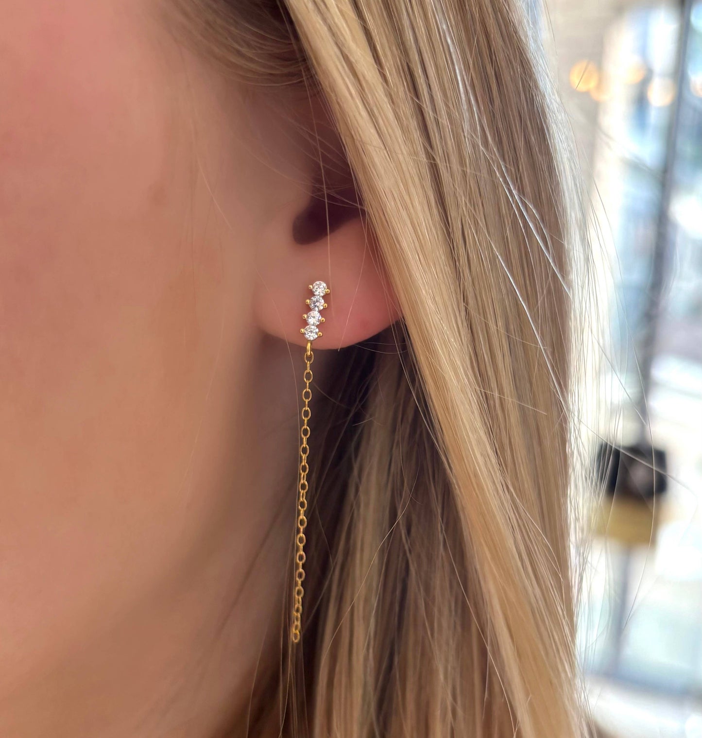 Nora James Drip Stud Chain Earrings