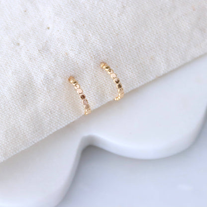 Tiny Dot Huggie Hoop Earrings