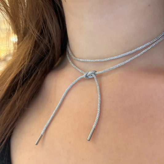 Nora James Essential cord necklace in silver