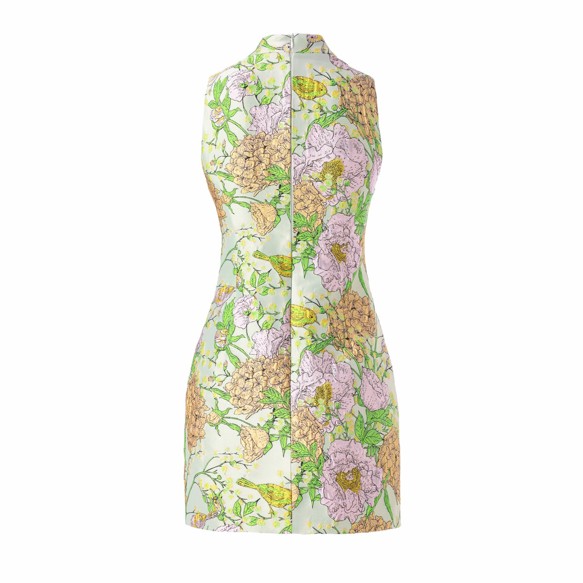 Erin high neck floral embossed dress