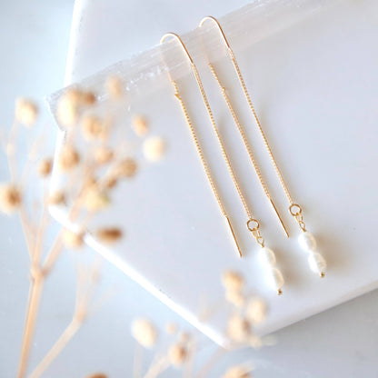Pearl Threader Earrings