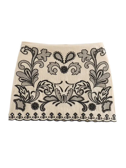 Phoebe embroidered skirt set