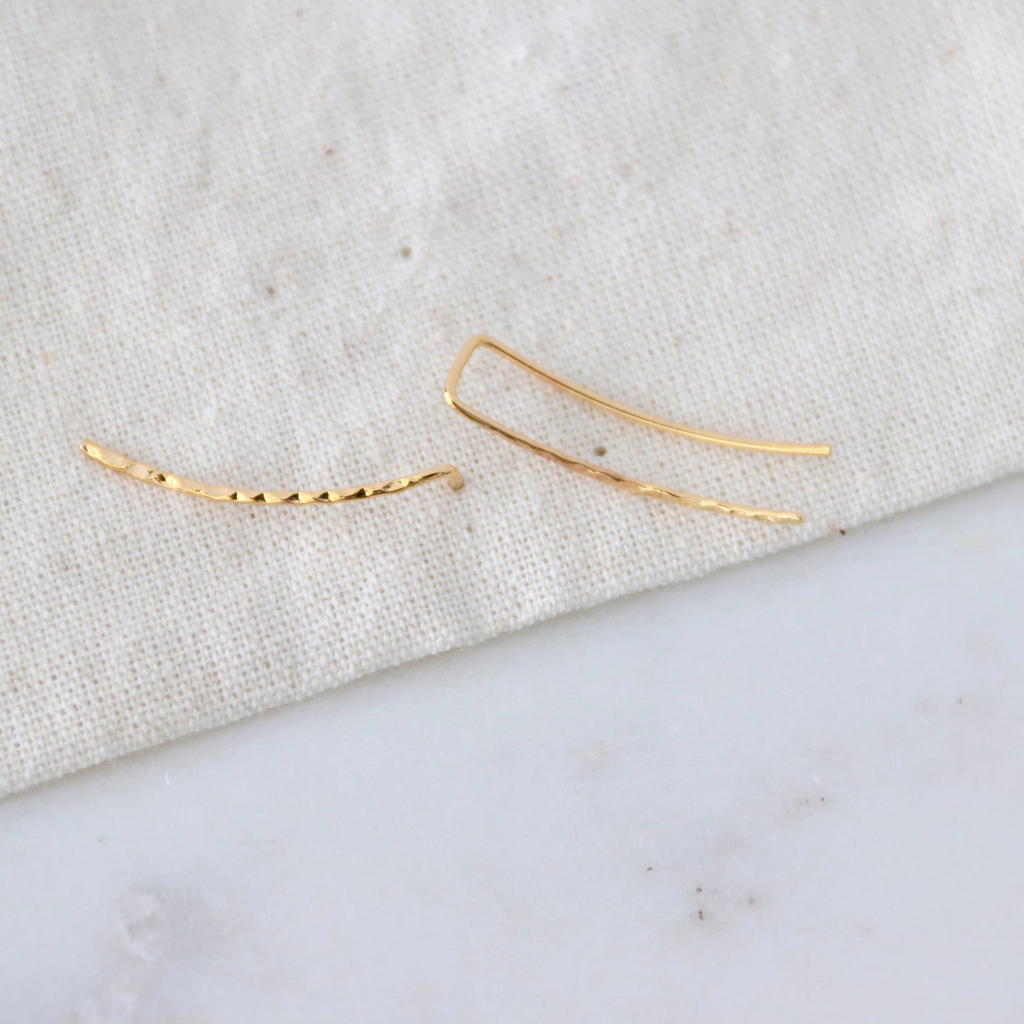 Hammered Gold Climber Earrings