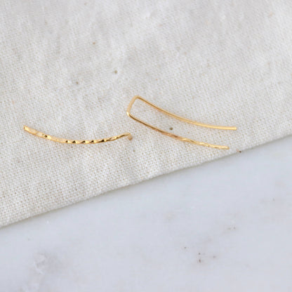 Hammered Gold Climber Earrings