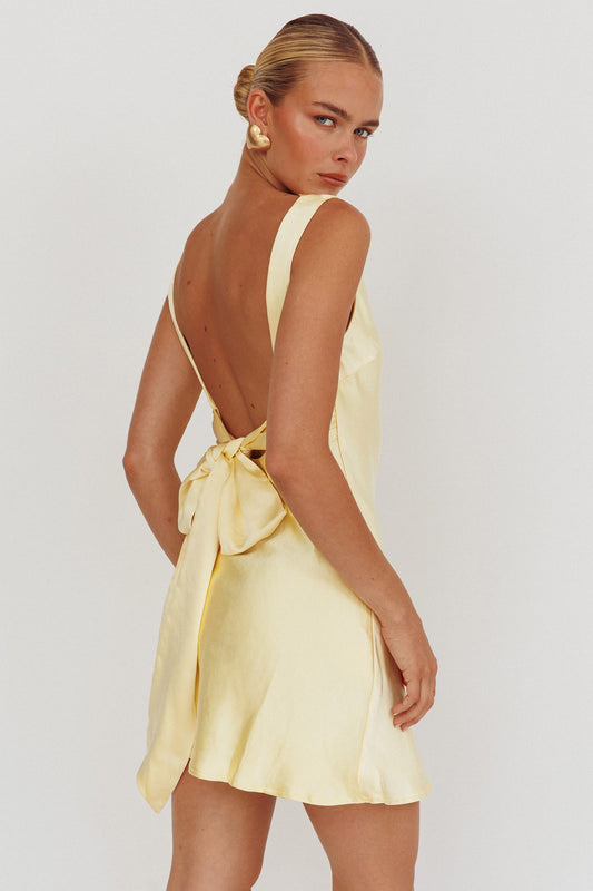Lainey satin bow dress