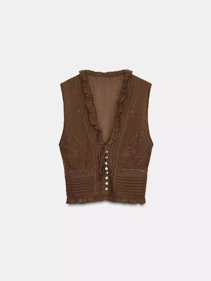 Joel ruffle neck top