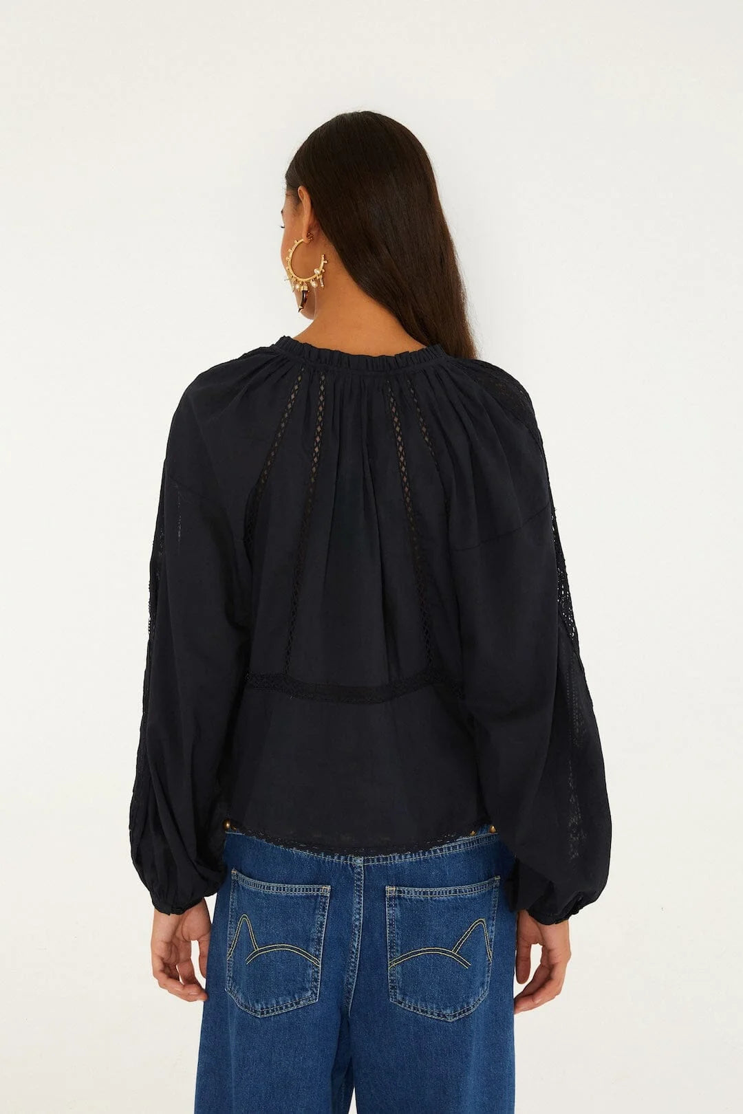 Farm Rio Boho Blouse in black