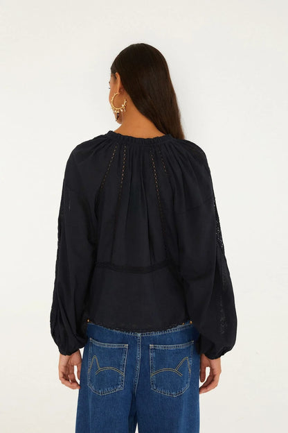 Farm Rio Boho Blouse in black