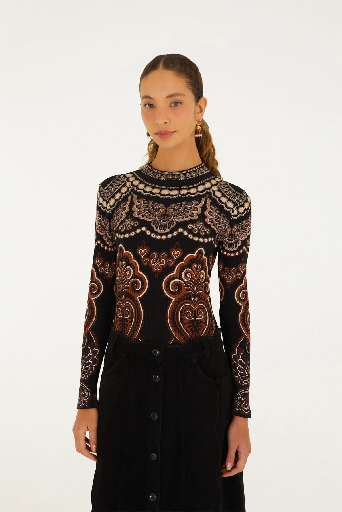 Farm Rio Nicole long sleeve bodysuit