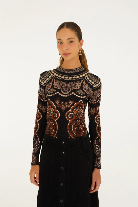 Farm Rio Nicole long sleeve bodysuit
