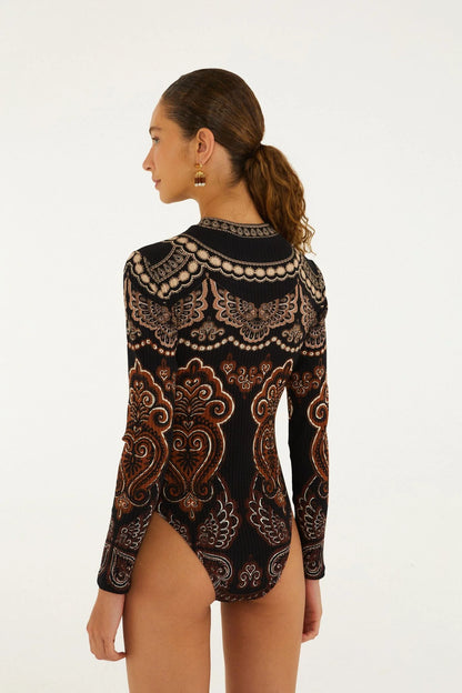 Farm Rio Nicole long sleeve bodysuit